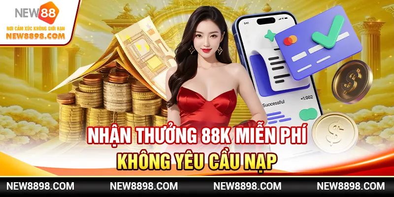 Đặc Quyền New88 - Khuyến Mãi, Lợi Ích Ngập Tràn Mỗi Ngày 2 Nhận thưởng 88K miễn phí không yêu cầu nạp